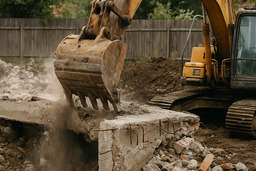 Как проводится демонтаж фундамента дома?